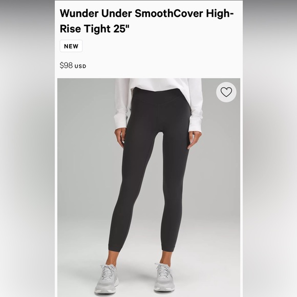 LuluLemon Wunder Under SmoothCover High-Rise Tight 25” - Picture 2 of 4
